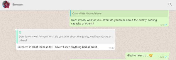 Feedback on battery air conditioner from customer in Botswana
