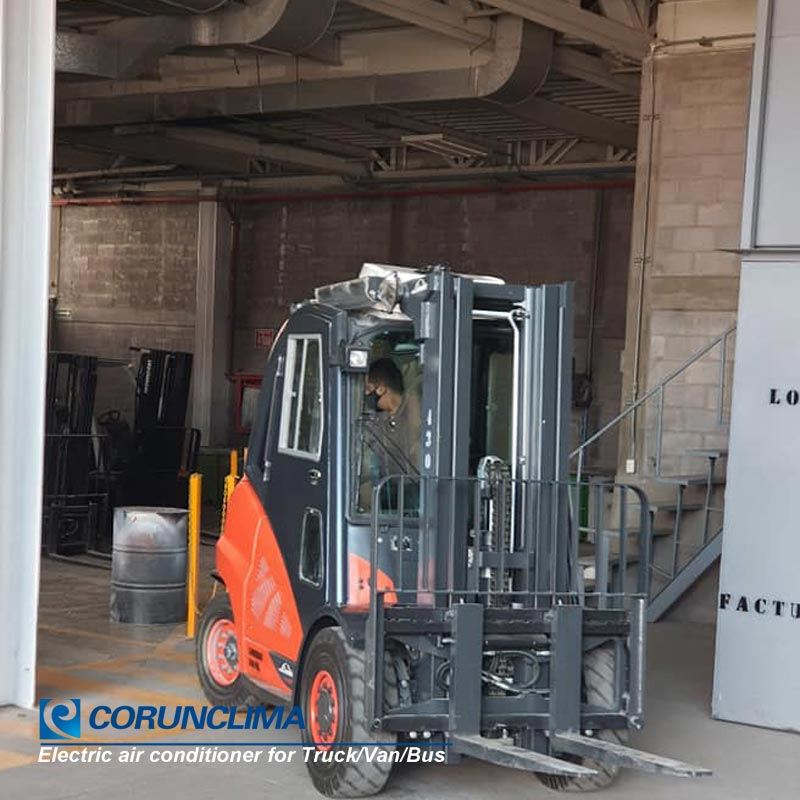 Electric forklift air conditioner